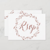 Rose Gold Foil RSVP Cards für Hochzeitskranz (Vorne/Hinten)