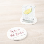 Rose Gold Foil Save the Date Untersetzer (Seite)