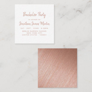 Rose Gold Foil & Script Bachelor Party Ticket