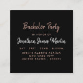 Rose Gold Foil & Script Bachelor Party Ticket (Vorderseite)