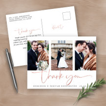 Rose Gold Foil Script Foto Hochzeit Vielen Dank