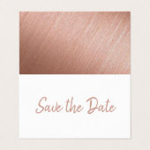 Rose Gold Foil & Script Foto Save the Date Card Visitenkarten (Außenseite Aufgefaltet)
