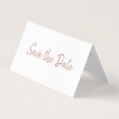 Rose Gold Foil & Script Foto Save the Date Card Visitenkarten (Vorderseite)