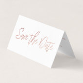 Rose Gold Foil Script Foto Save the Date Card Visitenkarten (Vorderseite)