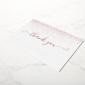 Rose Gold Foil Script Glitzer Danke Karte (Gedreht)