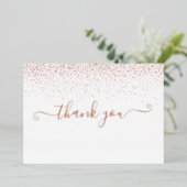 Rose Gold Foil Script Glitzer Danke Karte (Stehend vorne)