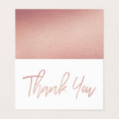 Rose Gold Foil Script Hochzeit Danke Karte (Außenseite Aufgefaltet)