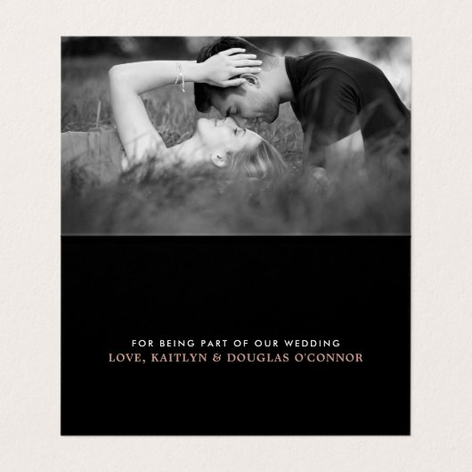 Rose Gold Foil Script Hochzeit Danke Karte (Innenseite Aufgefaltet)