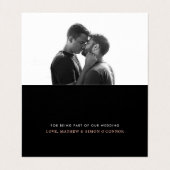 Rose Gold Foil Script Hochzeit Foto Danke Karte (Innenseite Aufgefaltet)