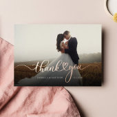 Rose Gold Foil Script Hochzeit Foto Danke Karte
