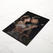 Rose Gold Foil Script Hochzeit Foto Danke Karte (Gedreht)