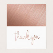 Rose Gold Foil Script Logo Business Danke Karte (Außenseite Aufgefaltet)