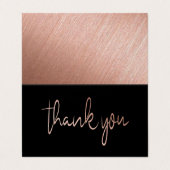 Rose Gold Foil Script Logo Business Danke Karte (Außenseite Aufgefaltet)