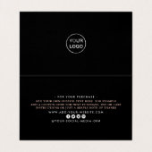 Rose Gold Foil Script Logo Business Danke Karte (Innenseite Aufgefaltet)