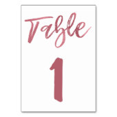 Rose Gold Foil Script Tischnummer (Rückseite)
