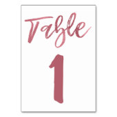 Rose Gold Foil Script Tischnummer (Vorderseite)