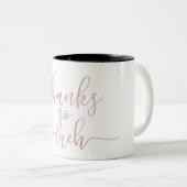 Rose Gold Foil Script Vielen Dank Zweifarbige Tasse (VorderseiteRechts)