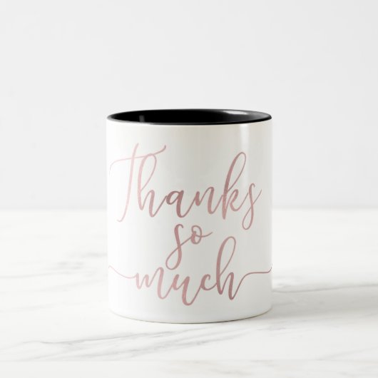 Rose Gold Foil Script Vielen Dank Zweifarbige Tasse (Mittel)