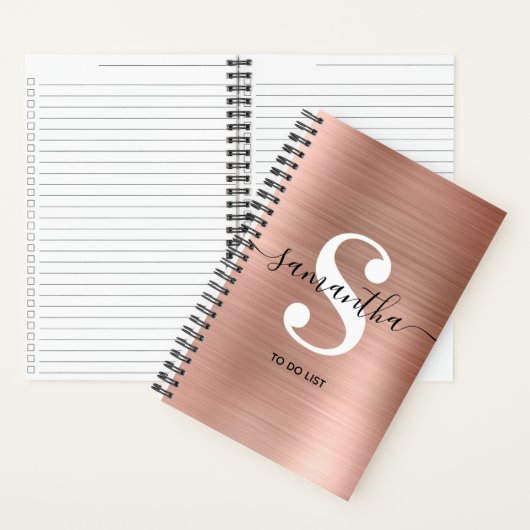 Rose Gold Foil Signature Monogramm klein für eine Notizblock (Innen)