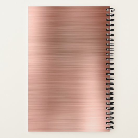 Rose Gold Foil Signature Monogramm klein für eine Notizblock (Rückseite)