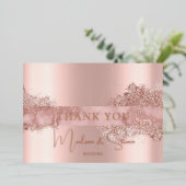 Rose Gold Foil Skript Hochzeit Vielen Dank Karten (Stehend vorne)