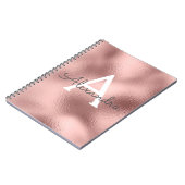 Rose Gold Foil Sparkle Monogram Notebook Notizblock (Linke Seite)