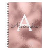 Rose Gold Foil Sparkle Monogram Notebook Notizblock (Vorderseite)