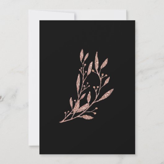 Rose Gold Foil speichern Datum Karten schwarz (Rückseite)