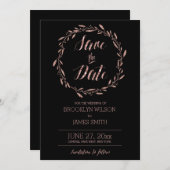 Rose Gold Foil speichern Datum Karten schwarz (Vorne/Hinten)