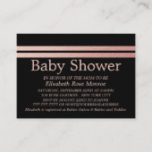 Rose Gold Foil Streifen, Black Baby Shocket Visitenkarte (Vorderseite)