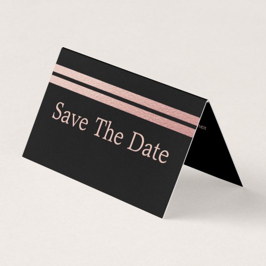 Rose Gold Foil Streifen, Foto Save the Date Karte (Vorderseite)