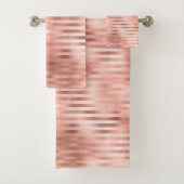 Rose Gold Foil Streifen rosa Badehandtücher Badhandtuch Set (Insitu)