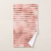 Rose Gold Foil Streifen rosa Badehandtücher Badhandtuch Set (Handtuch)