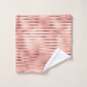 Rose Gold Foil Streifen rosa Badehandtücher Badhandtuch Set (Waschlappen)