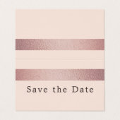 Rose Gold Foil Strip Foto Save the Date Karte (Außenseite Aufgefaltet)