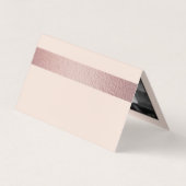 Rose Gold Foil Strip Foto Save the Date Karte (Rückseite)