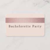 Rose Gold Foil Strip, Junggeselinnen-Abschied Tick Visitenkarte (Vorderseite)