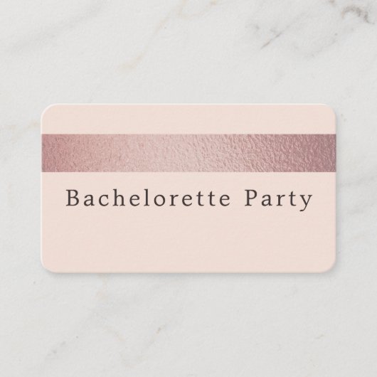 Rose Gold Foil Strip, Junggeselinnen-Abschied Tick Visitenkarte (Vorderseite)