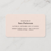 Rose Gold Foil Strip, Junggeselinnen-Abschied Tick Visitenkarte (Rückseite)