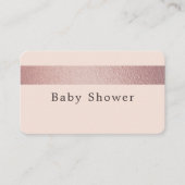 Rose Gold Foil Strip, Pink Baby Shower Ticket (Vorderseite)