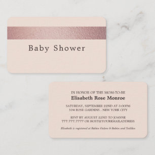 Rose Gold Foil Strip, Pink Baby Shower Ticket