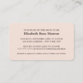 Rose Gold Foil Strip, Pink Baby Shower Ticket (Rückseite)