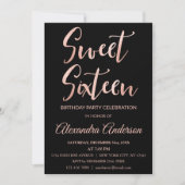 Rose Gold Foil Sweet 16 16 Geburtstag Einladung (Vorderseite)