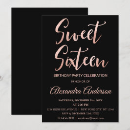 Rose Gold Foil Sweet 16 16 Geburtstag Einladung