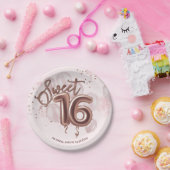 Rose Gold Foil Sweet 16 Bday Balloons Party Rose Pappteller (Party)