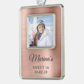 Rose Gold Foil Sweet 16 Foto Rahmen-Ornament Silber (Links)