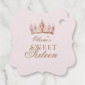 Rose Gold Foil Sweet 16 Sparkle Geburtstag Geschenkanhänger (Rückseite)