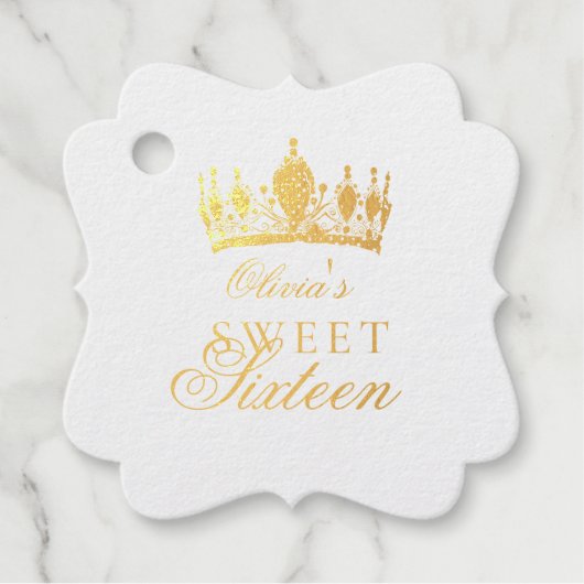 Rose Gold Foil Sweet 16 Sparkle Geburtstag Geschenkanhänger (Vorderseite)