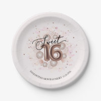 Rose Gold Foil Sweet 16 Tagesballons Party Rosa