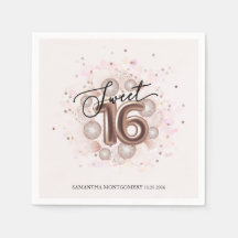 Rose Gold Foil Sweet 16 Tagesballons Party Rosa